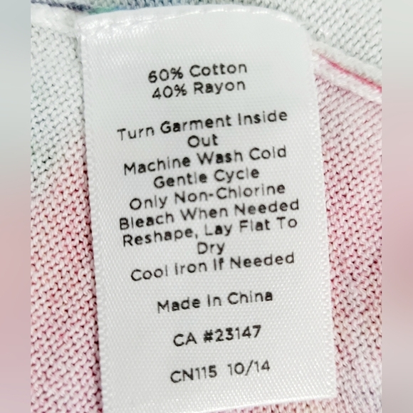 Talbots Colorful Floral 3/4 Sleeve Lightweight Sweater Womans Size XL Petite - Picture 9 of 9